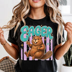 Eager Beaver with stripes  DTF Transfer