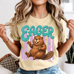 Eager Beaver with stripes  DTF Transfer