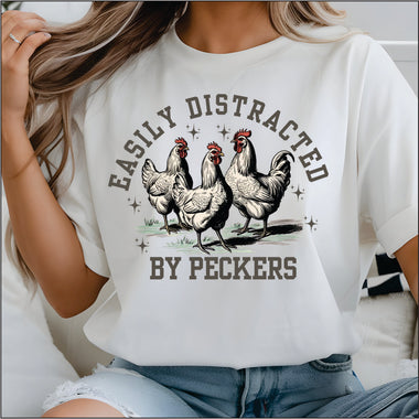 Easily Distracted by Peckers DTF Transfer