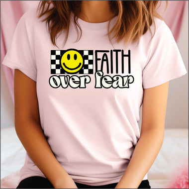 Faith Over Fear Smiley DTF Transfer