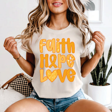 Faith Hope Love Childhood Cancer Awareness Ruffle edge