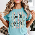 Faith over Fear with Stripes DTF Transfer
