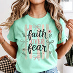 Faith over Fear with Stripes DTF Transfer