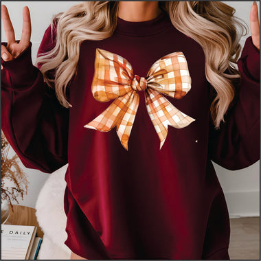 Fall Plaid Bow DTF Transfer