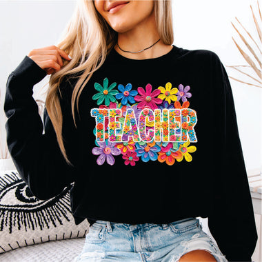 Faux Paint Floral Teacher