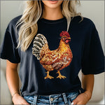 Faux Rhinestone Chicken DTF Transfer