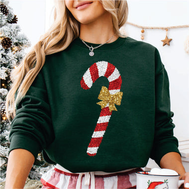 Faux Sequin Candy Cane