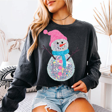 Faux Sequin Snowman