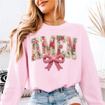 Faux Yarn Floral Amen