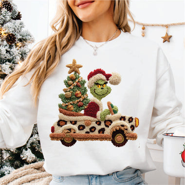 Faux Yarn Mean Guy in a Leopard Car