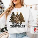 Faux Yarn Merry Christmas Leopard Tree