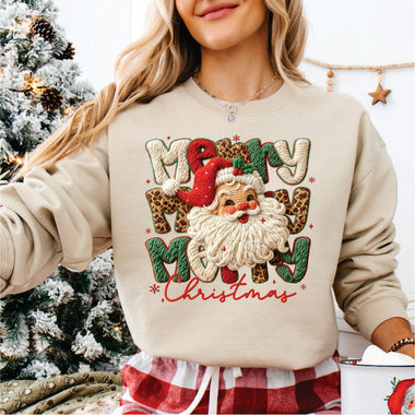 Faux Yarn Merry Merry Merry Santa