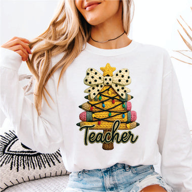 Faux Yarn Teacher Pencil Tree