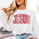 Faux Yarn Pink Pattern Jesus