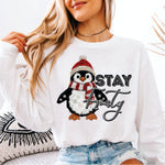 Faux yarn Stay Toasty Penguin