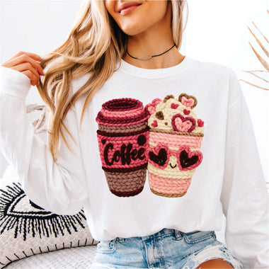 Faux Yarn Valentines Coffee