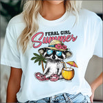 Feral Girl Summer Racoon DTF Transfer