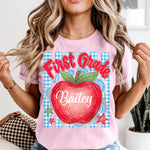 Personalized Preppy Apple Grades DTF Transfer