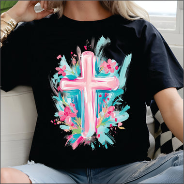 Floral Cross DTF Transfer