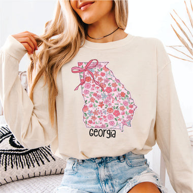 Floral Georgia w Bow