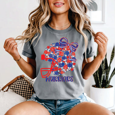 Custom Floral Helmet Red & Royal - your team or mascot name