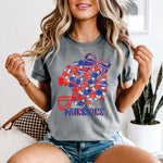 Custom Floral Helmet Red & Royal - your team or mascot name