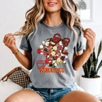 Custom Floral Helmet Red, Yellow & Black - your team or mascot name