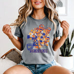 Custom Floral Helmet Orange & Blue - your team or mascot name