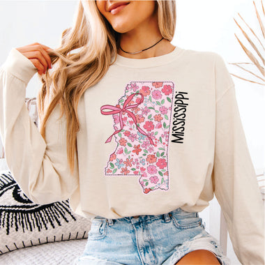 Floral Mississippi w Bow