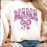 Mama Floral Pink Bow DTF Transfer