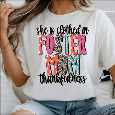 She is Clothed in Thankfulness Foster Mom DTF Transfer