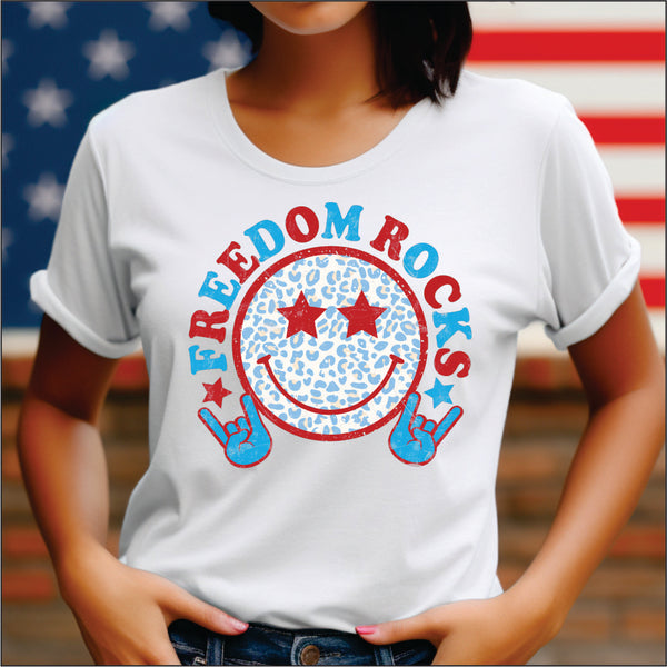 Freedom Rocks Smiley and Hands DTF Transfer – Sweet Tee Transfers