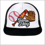 Game Day Baseball Faux Embroidered DTF Hat Patch