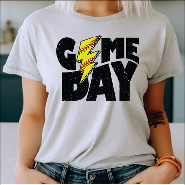 Game Day Softball Lightning Bolt Transfer