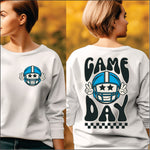Game Day Football Team Colors Blue front and back Transfer