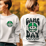 Game Day Football Team Colors Green front and back Transfer