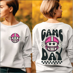 Game Day Football Team Colors Pink front and back Transfer