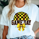 Game Day Softball Check w Bow DTF Transfer