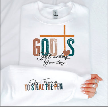 God is still writing your story sleeve print DTF Transfer