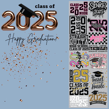 Graduation 2025 60" Gang Sheet DTF Transfer