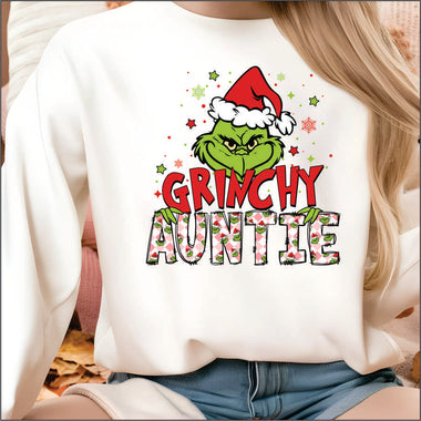 Grinchy Auntie Pink DTF Transfer