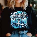 Gymnastics Mom Airbrush Light Blue DTF Transfer