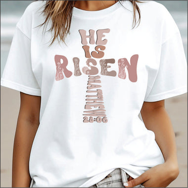 He is Risen Cross Easter DTF Transfer