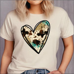 Cowhide Heart DTF Transfer