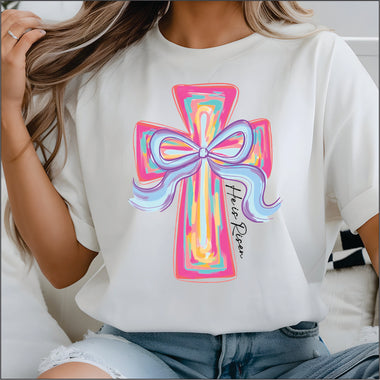 He is Risen Brushstroke Cross DTF Transfer