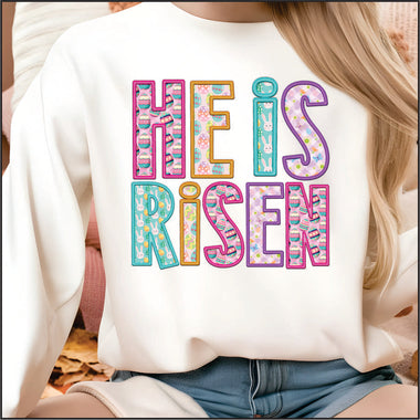 He is Risen Easter Pattern DTF Transfer