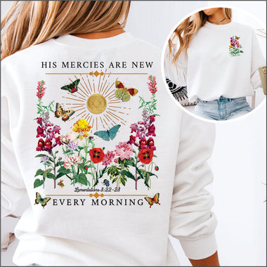 His Mercies are New Floral DTF Transfer