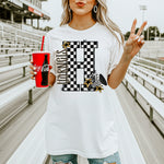 Custom Checkered Letter Mascot Cheer DTF Transfer