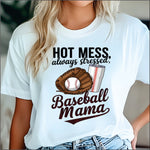 Hot mess Always Stressed Baseball Mama DTF Transfer
