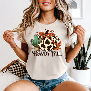 Howdy Fall Cow print Pumpkin